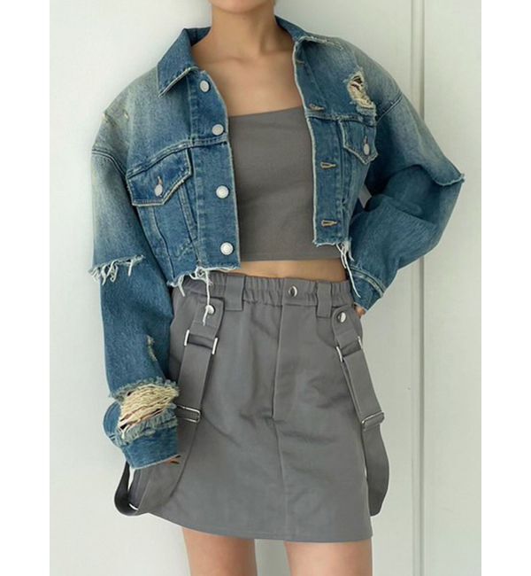 EMODA「ハングサスペンダーミニスカート」|スカート|