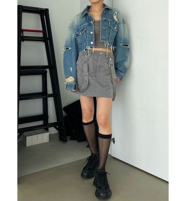 EMODA「ハングサスペンダーミニスカート」|スカート|