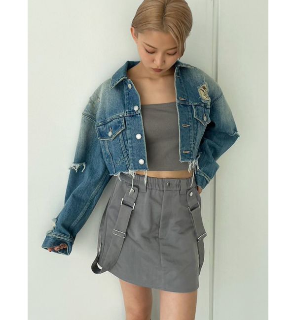 EMODA「ハングサスペンダーミニスカート」|スカート|