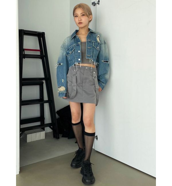 EMODA「ハングサスペンダーミニスカート」|スカート|