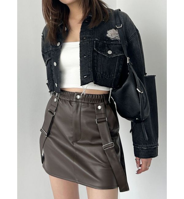 EMODA「ハングサスペンダーミニスカート」|スカート|