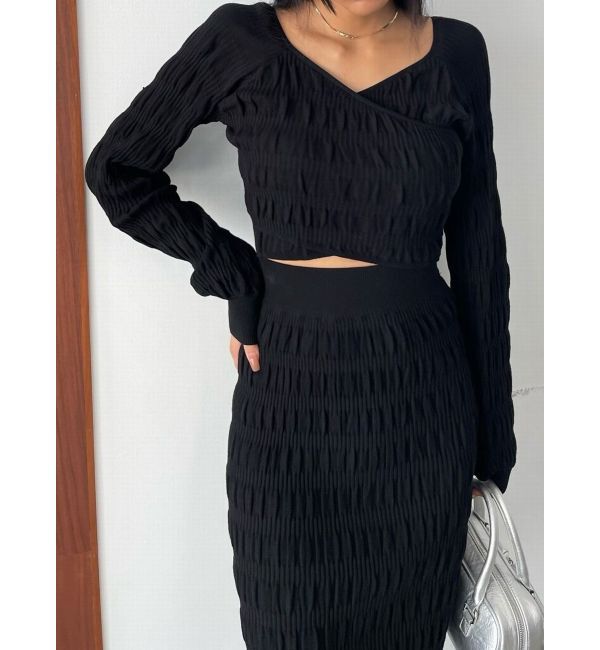 EMODA「シャーリングクロスニット」|ニット・セーター|