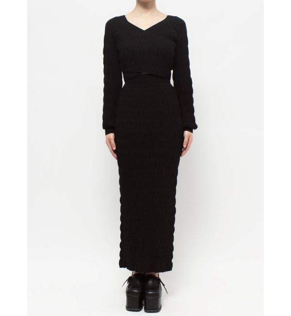 EMODA「シャーリングクロスニット」|ニット・セーター|