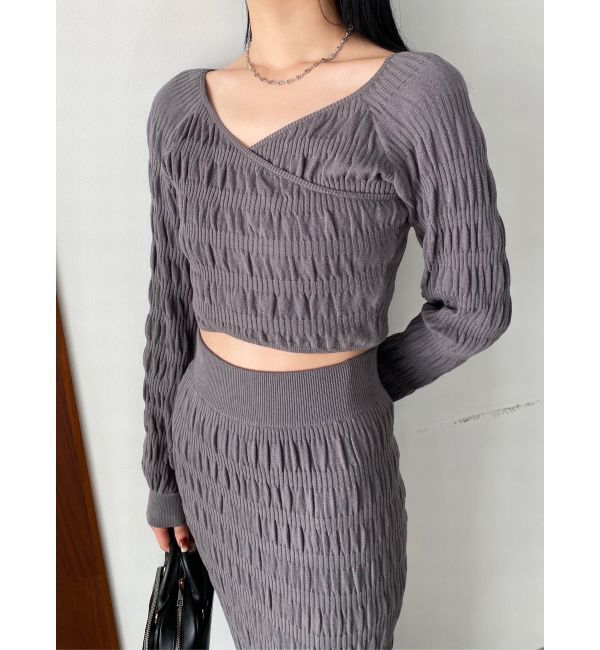 EMODA「シャーリングクロスニット」|ニット・セーター|