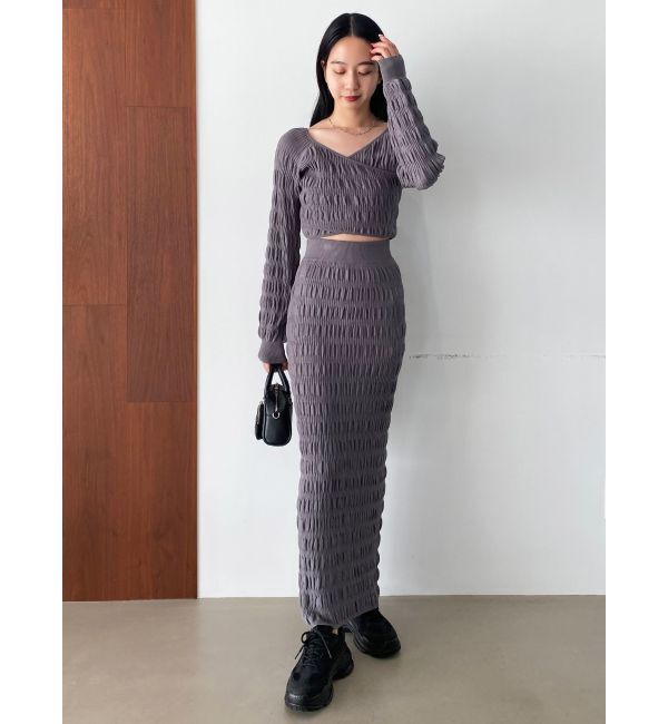 EMODA「シャーリングクロスニット」|ニット・セーター|