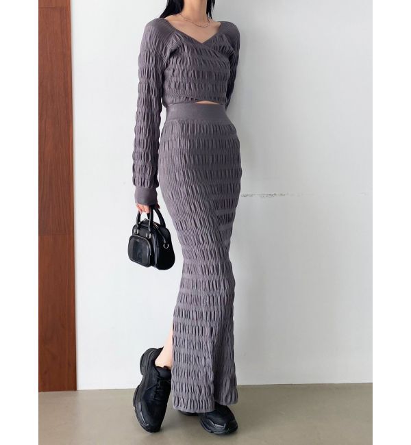 EMODA「シャーリングクロスニット」|ニット・セーター|