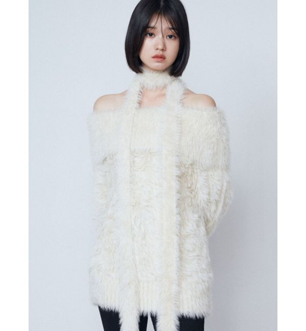 EMODA「オフショルダータイオーバーニット」|ニット・セーター|アイボリー