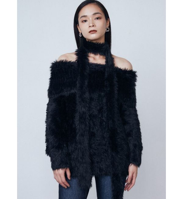 EMODA「オフショルダータイオーバーニット」|ニット・セーター|ブラック