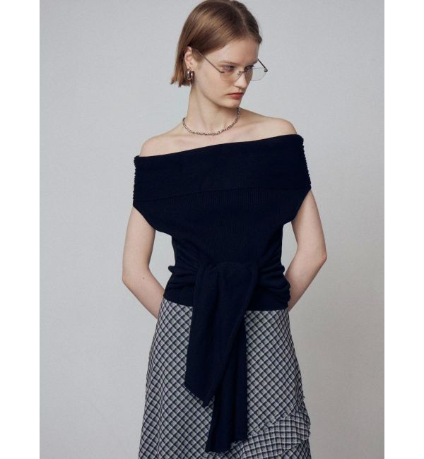 EMODA「リボンオフショルダートップ」|ニット・セーター|