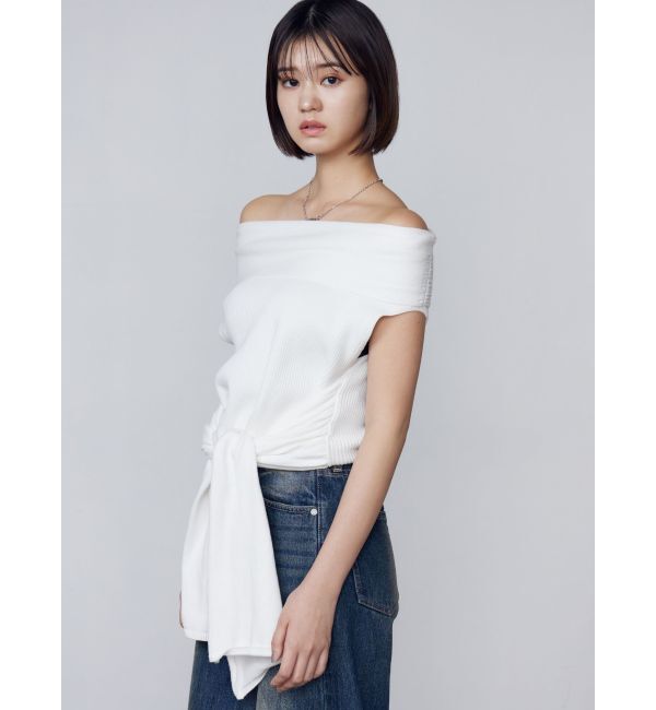 EMODA「リボンオフショルダートップ」|ニット・セーター|