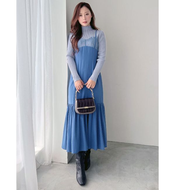 MERCURYDUO「ランジェリー風キャミドッキングワンピース」|ワンピース|