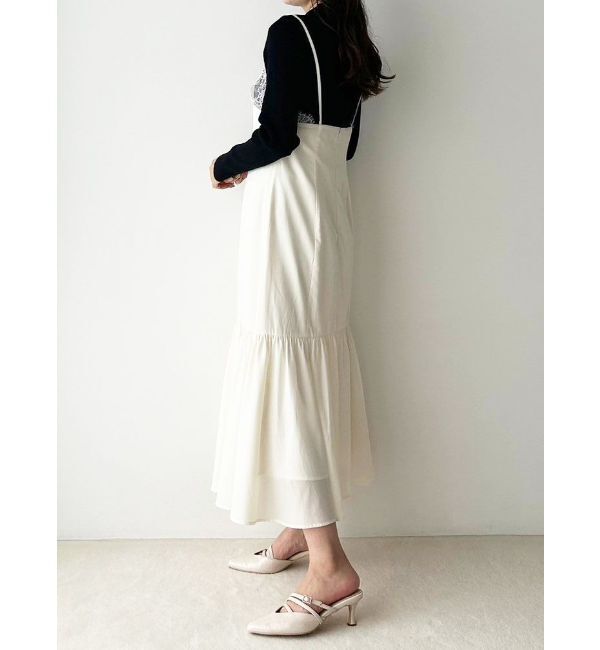 MERCURYDUO「ランジェリー風キャミドッキングワンピース」|ワンピース|