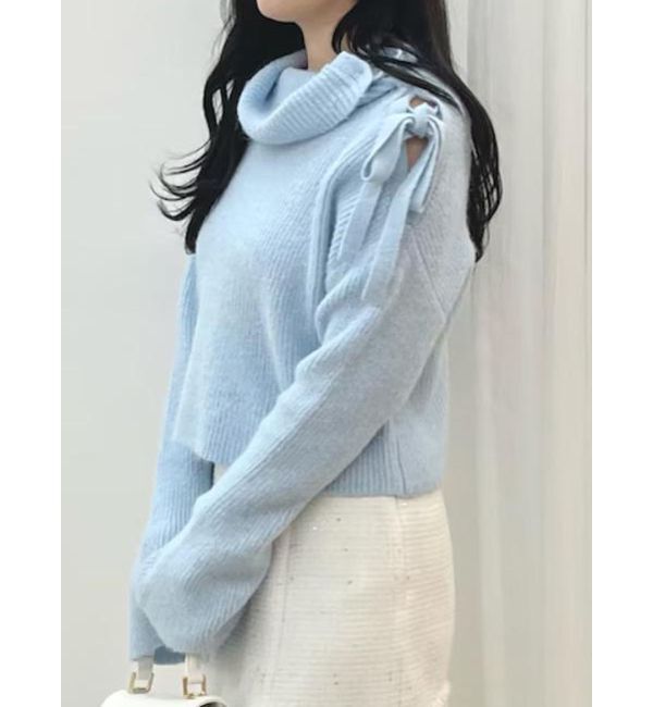 MERCURYDUO「2WAYアシメカラーニット」|ニット・セーター|アイスブルー