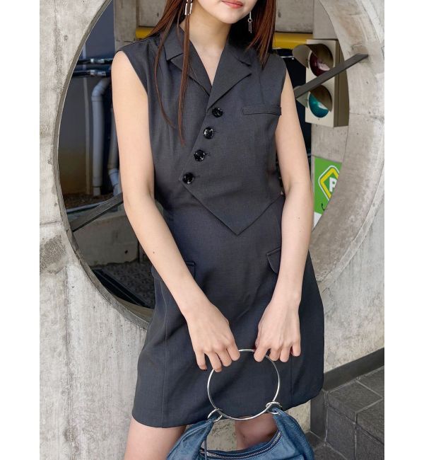 MURUA「マニッシュベストミニワンピース」|ワンピース|ダークグレー