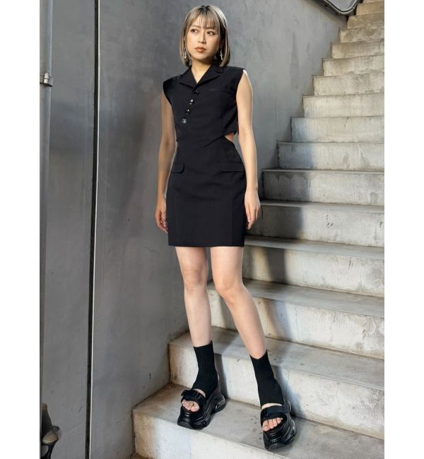 MURUA「マニッシュベストミニワンピース」|ワンピース|