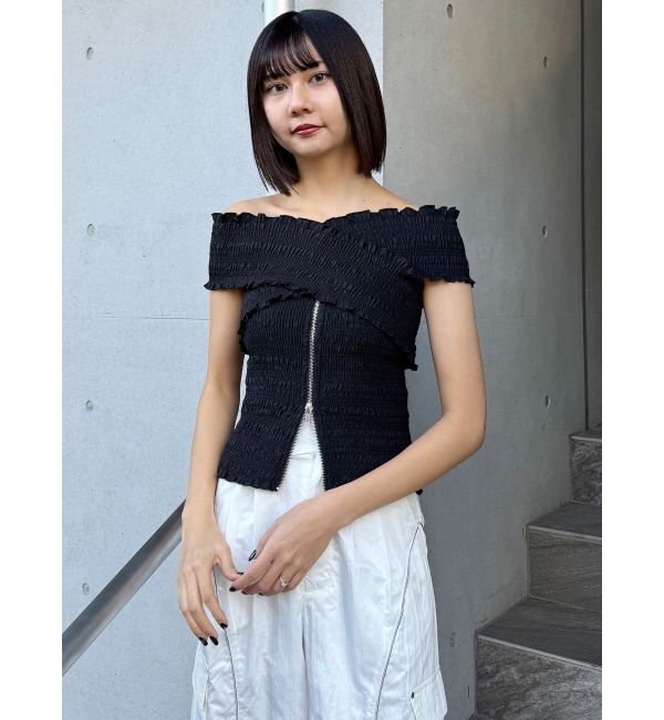 MURUA「シャーリングオフショルブラウス」|シャツ・ブラウス|