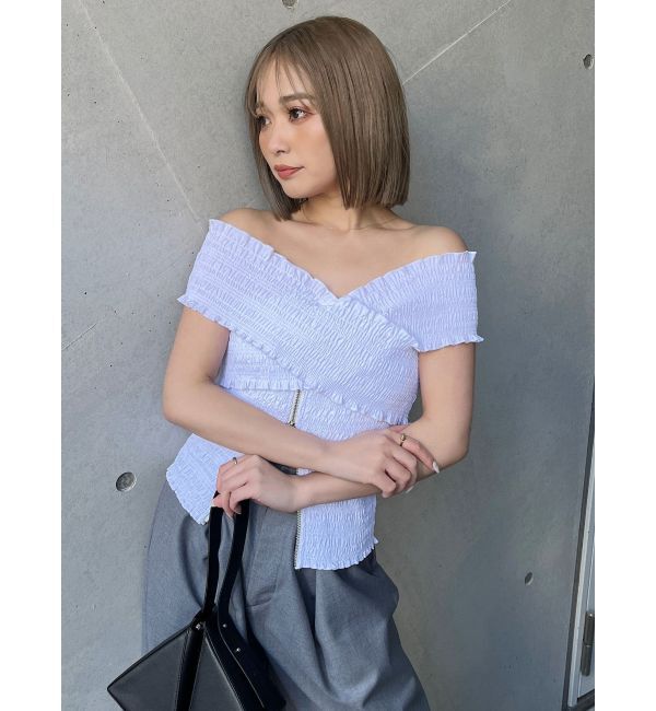 MURUA「シャーリングオフショルブラウス」|シャツ・ブラウス|
