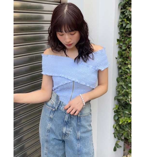 MURUA「シャーリングオフショルブラウス」|シャツ・ブラウス|