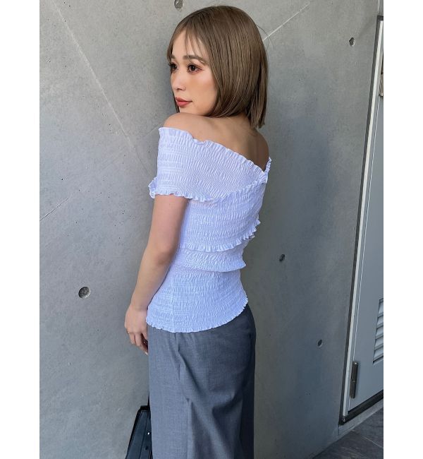 MURUA「シャーリングオフショルブラウス」|シャツ・ブラウス|