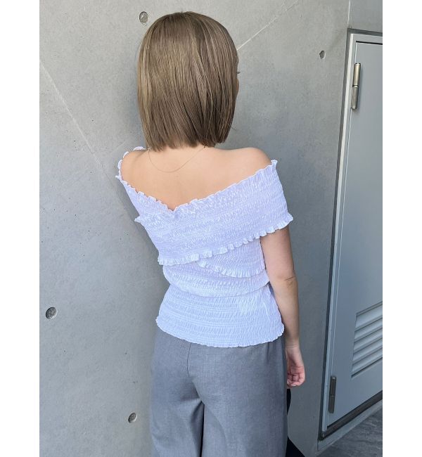 MURUA「シャーリングオフショルブラウス」|シャツ・ブラウス|