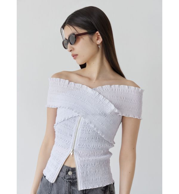 MURUA「シャーリングオフショルブラウス」|シャツ・ブラウス|