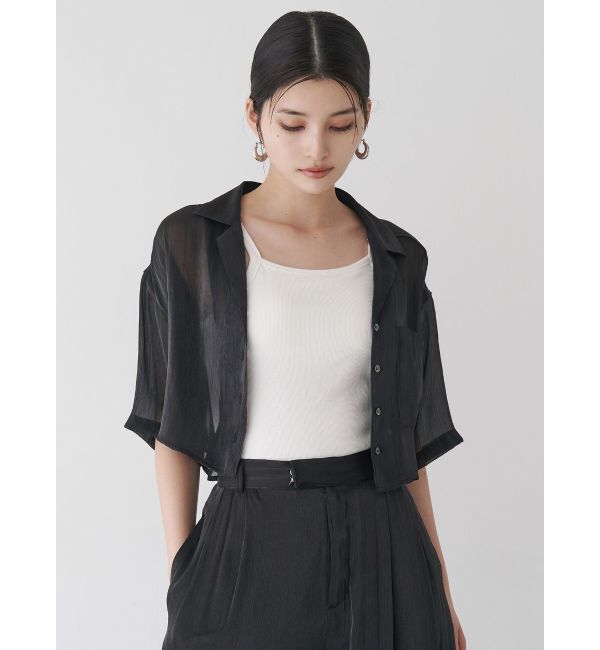 MURUA「シャイニーシアーショートシャツ」|シャツ・ブラウス|