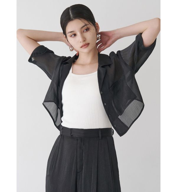 MURUA「シャイニーシアーショートシャツ」|シャツ・ブラウス|