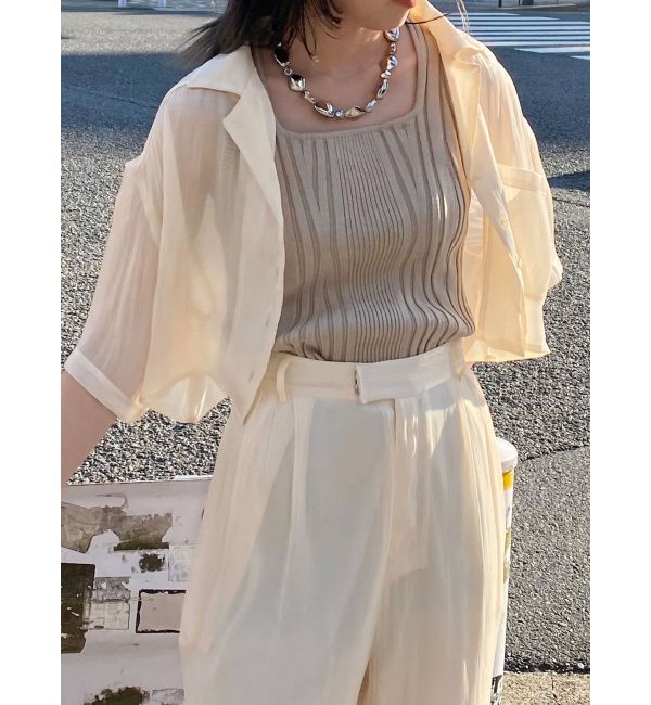 MURUA「シャイニーシアーショートシャツ」|シャツ・ブラウス|