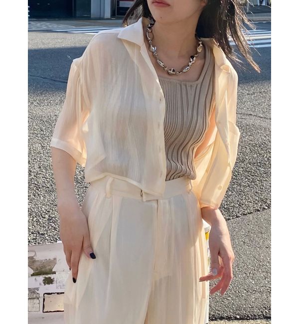 MURUA「シャイニーシアーショートシャツ」|シャツ・ブラウス|