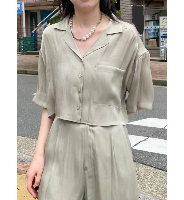 MURUA「シャイニーシアーショートシャツ」|シャツ・ブラウス|