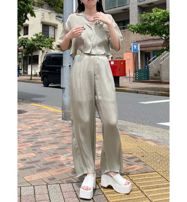 MURUA「シャイニーシアーショートシャツ」|シャツ・ブラウス|