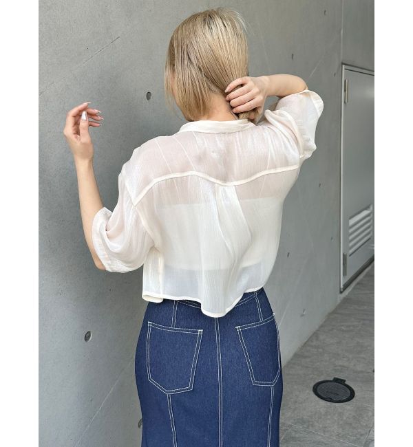 MURUA「シャイニーシアーショートシャツ」|シャツ・ブラウス|