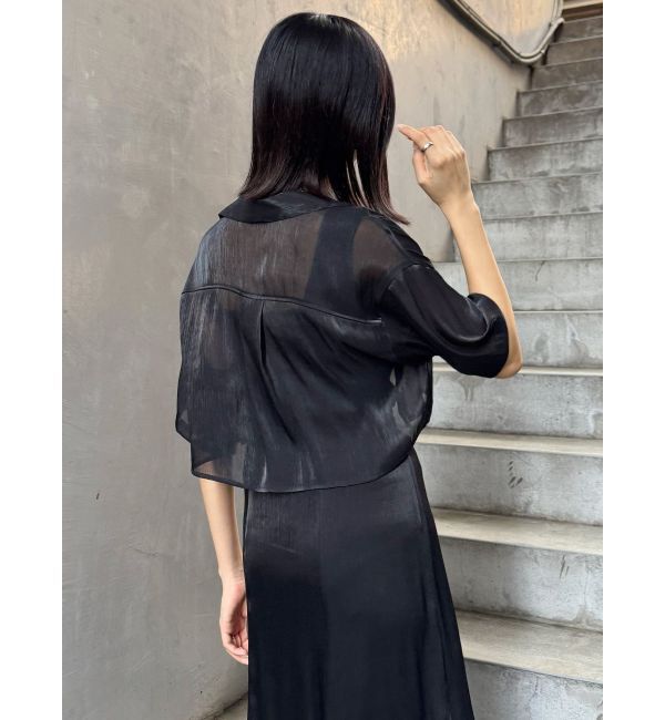 MURUA「シャイニーシアーショートシャツ」|シャツ・ブラウス|