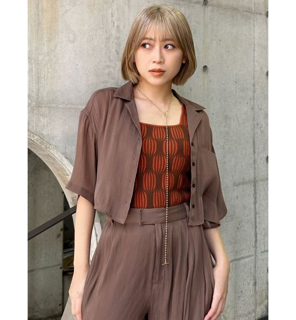 MURUA「シャイニーシアーショートシャツ」|シャツ・ブラウス|