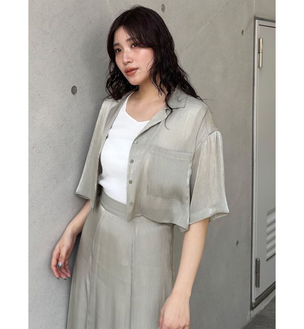 MURUA「シャイニーシアーショートシャツ」|シャツ・ブラウス|
