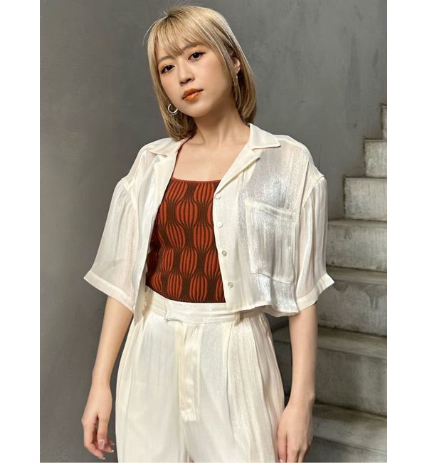 MURUA「シャイニーシアーショートシャツ」|シャツ・ブラウス|