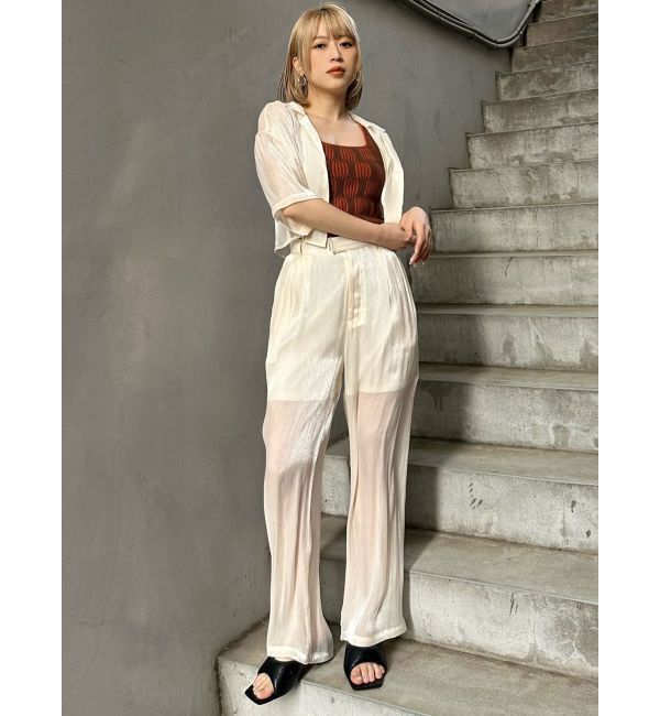 MURUA「シャイニーシアーショートシャツ」|シャツ・ブラウス|