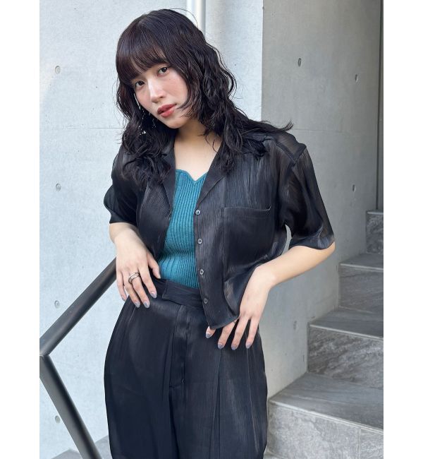 MURUA「シャイニーシアーショートシャツ」|シャツ・ブラウス|