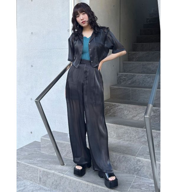 MURUA「シャイニーシアーショートシャツ」|シャツ・ブラウス|