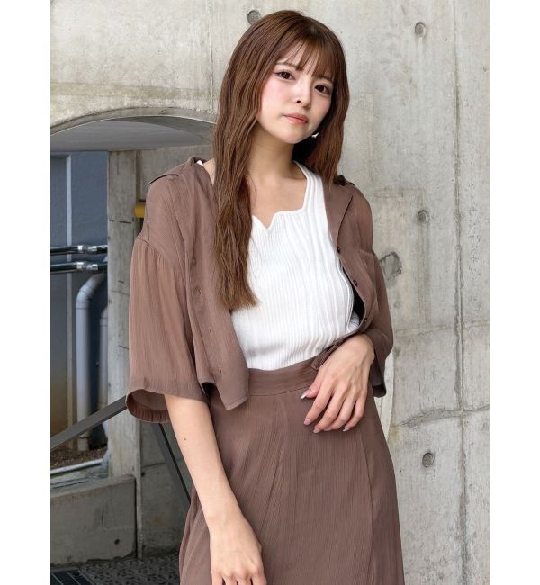 MURUA「シャイニーシアーショートシャツ」|シャツ・ブラウス|