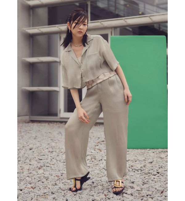 MURUA「シャイニーシアーショートシャツ」|シャツ・ブラウス|