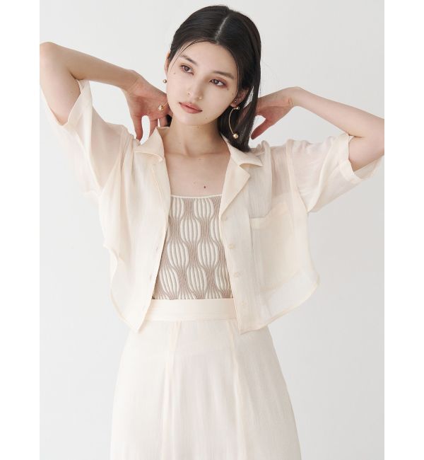 MURUA「シャイニーシアーショートシャツ」|シャツ・ブラウス|