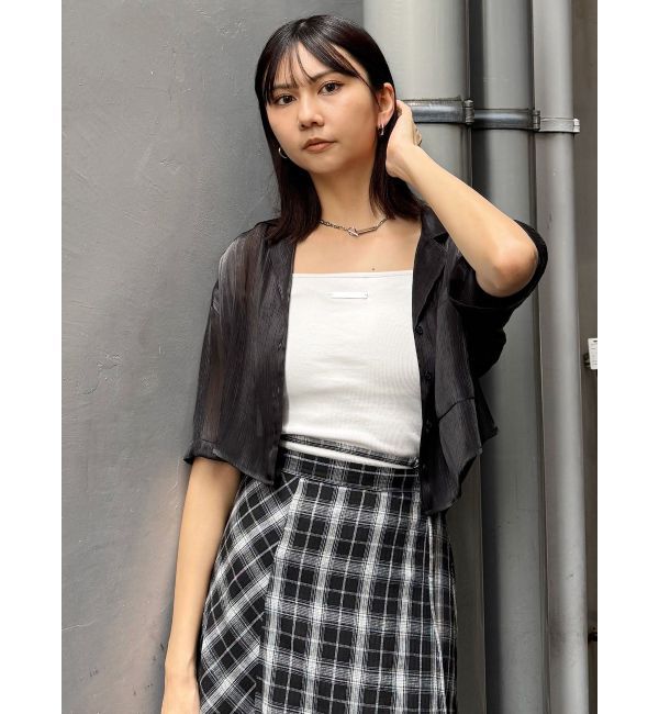 MURUA「シャイニーシアーショートシャツ」|シャツ・ブラウス|