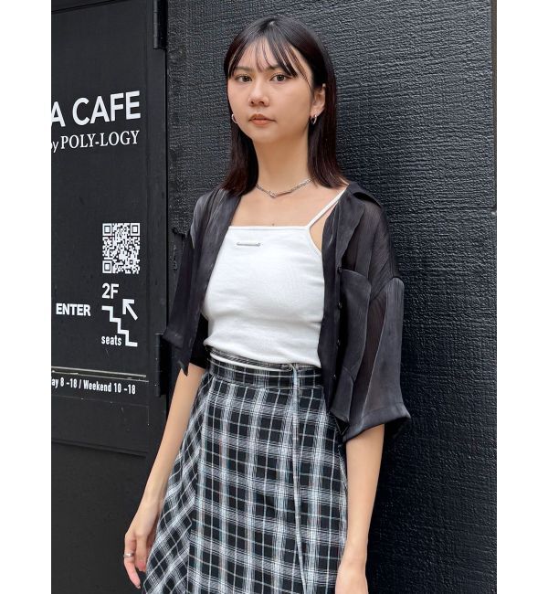 MURUA「シャイニーシアーショートシャツ」|シャツ・ブラウス|