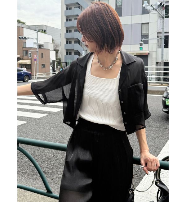 MURUA「シャイニーシアーショートシャツ」|シャツ・ブラウス|