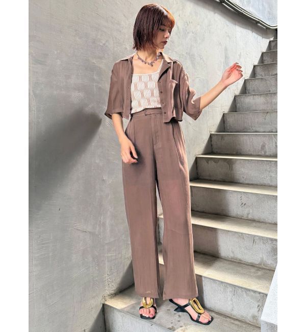 MURUA「シャイニーシアーショートシャツ」|シャツ・ブラウス|