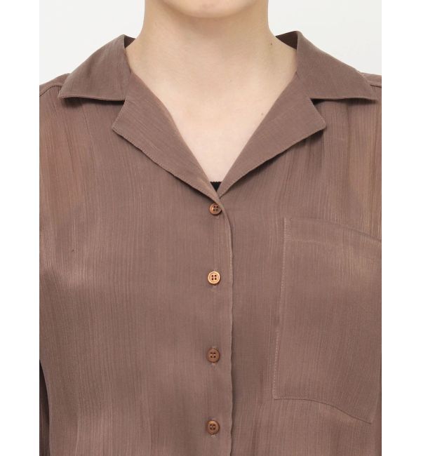 MURUA「シャイニーシアーショートシャツ」|シャツ・ブラウス|