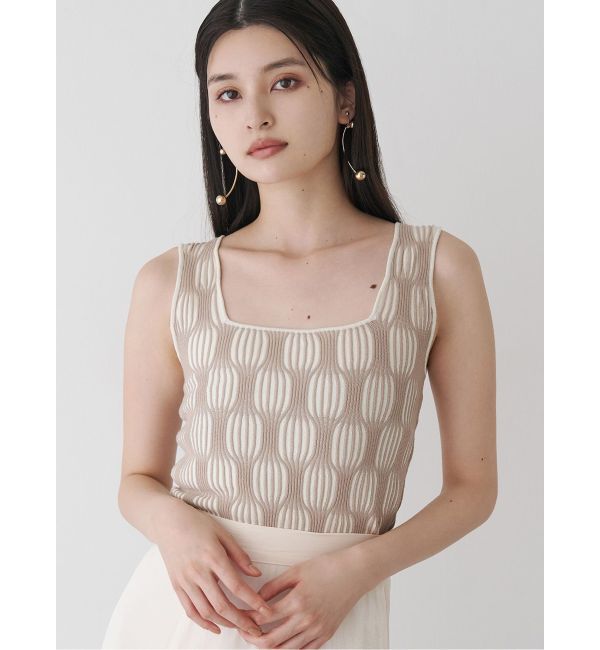 MURUA「ウェーブパターンニットタンク」|タンクトップ|アイボリー