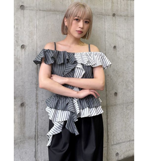 MURUA「カスケードスウィッチングフリルシャツ」|シャツ・ブラウス|