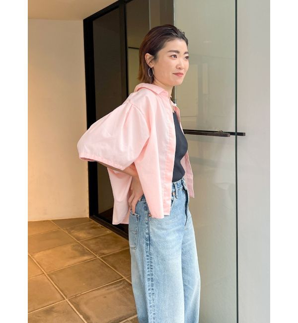 Ungrid「【WEB限定】タックデザインハーフスリーブシャツ」|シャツ・ブラウス|